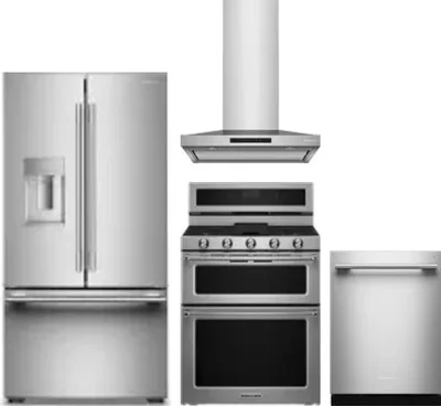 4 Piece Package Includes Refrigerator, Range, Hood And Dishwasher