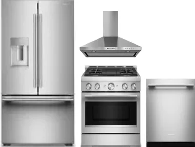 4 Piece Package Includes Refrigerator, Range, Hood And Dishwasher