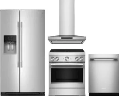 4 Piece Package Includes Refrigerator, Range, Hood And Dishwasher