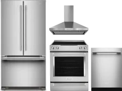 4 Piece Package Includes Refrigerator, Range, Hood And Dishwasher