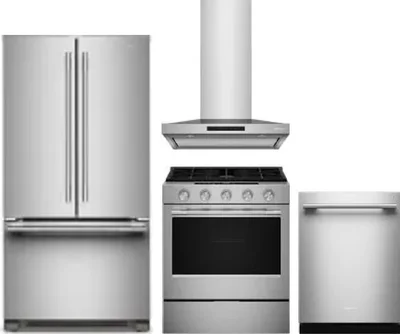 4 Piece Package Includes Refrigerator, Range, Hood And Dishwasher