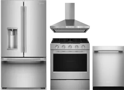 4 Piece Package Includes Refrigerator, Range, Hood And Dishwasher