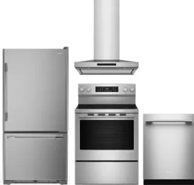 4 Piece Package Includes Refrigerator, Range, Hood And Dishwasher