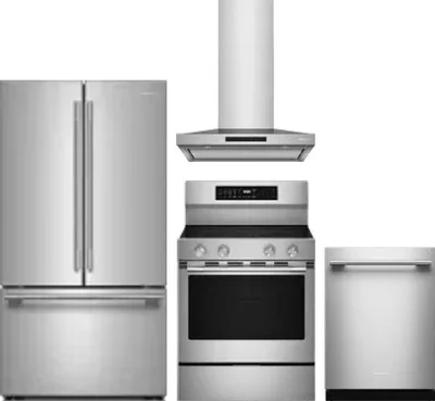 4 Piece Package Includes Refrigerator, Range, Hood And Dishwasher