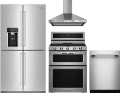 4 Piece Package Includes Refrigerator, Range, Hood And Dishwasher