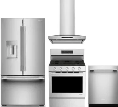 4 Piece Package Includes Refrigerator, Range, Hood And Dishwasher