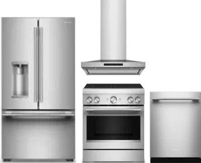 4 Piece Package Includes Refrigerator, Range, Hood And Dishwasher