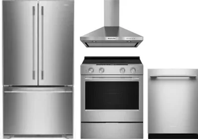 4 Piece Package Includes Refrigerator, Range, Hood And Dishwasher