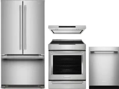 4 Piece Package Includes Refrigerator, Range, Hood And Dishwasher