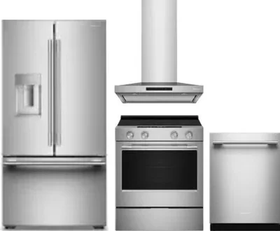 4 Piece Package Includes Refrigerator, Range, Hood And Dishwasher