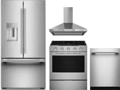 4 Piece Package Includes Refrigerator, Range, Hood And Dishwasher