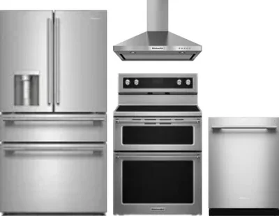 4 Piece Package Includes Refrigerator, Range, Hood And Dishwasher