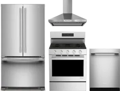 4 Piece Package Includes Refrigerator, Range, Hood And Dishwasher