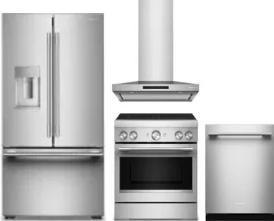 4 Piece Package Includes Refrigerator, Range, Hood And Dishwasher
