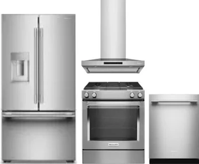 4 Piece Package Includes Refrigerator, Range, Hood And Dishwasher