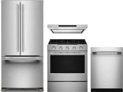 4 Piece Package Includes Refrigerator, Range, Hood And Dishwasher