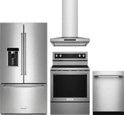 4 Piece Package Includes Refrigerator, Range, Hood And Dishwasher