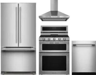 4 Piece Package Includes Refrigerator, Range, Hood And Dishwasher