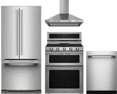 4 Piece Package Includes Refrigerator, Range, Hood And Dishwasher
