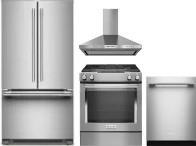 4 Piece Package Includes Refrigerator, Range, Hood And Dishwasher