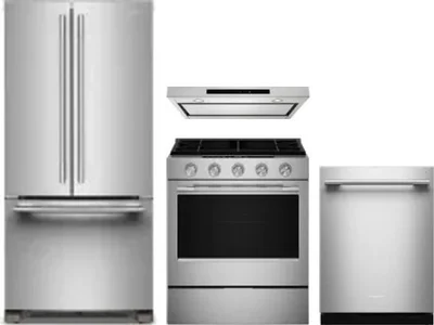 4 Piece Package Includes Refrigerator, Range, Hood And Dishwasher