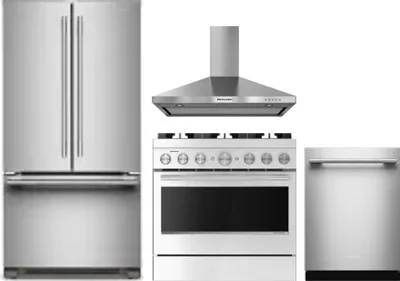 4 Piece Package Includes Refrigerator, Range, Hood And Dishwasher