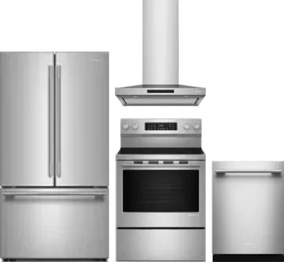 4 Piece Package Includes Refrigerator, Range, Hood And Dishwasher