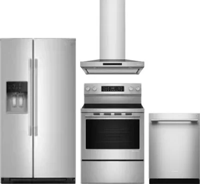 4 Piece Package Includes Refrigerator, Range, Hood And Dishwasher