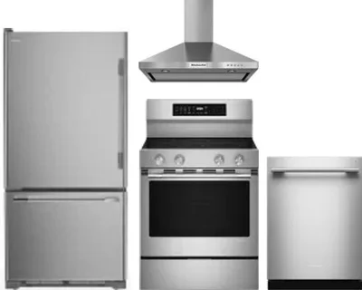 4 Piece Package Includes Refrigerator, Range, Hood And Dishwasher