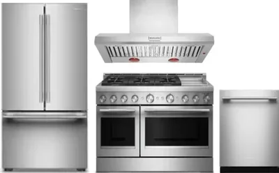 4 Piece Package Includes Refrigerator, Range, Hood And Dishwasher