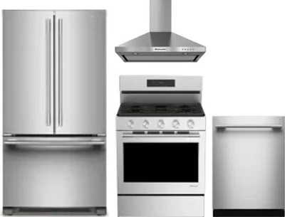 4 Piece Package Includes Refrigerator, Range, Hood And Dishwasher