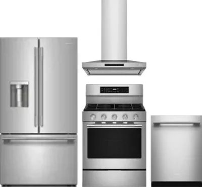 4 Piece Package Includes Refrigerator, Range, Hood And Dishwasher