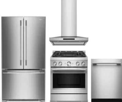 4 Piece Package Includes Refrigerator, Range, Hood And Dishwasher