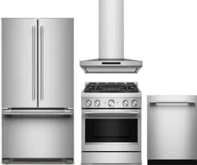 4 Piece Package Includes Refrigerator, Range, Hood And Dishwasher