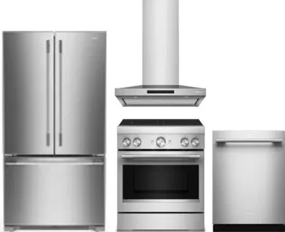 4 Piece Package Includes Refrigerator, Range, Hood And Dishwasher