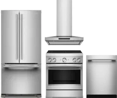 4 Piece Package Includes Refrigerator, Range, Hood And Dishwasher