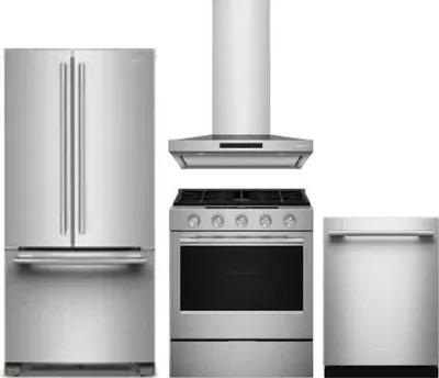 4 Piece Package Includes Refrigerator, Range, Hood And Dishwasher