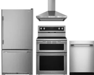 4 Piece Package Includes Refrigerator, Range, Hood And Dishwasher