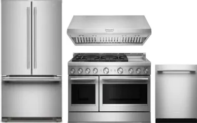 4 Piece Package Includes Refrigerator, Range, Hood And Dishwasher