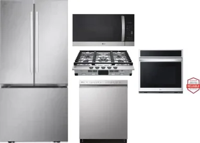 5 Piece Package Includes Refrigerator, Cooktop, Wall Oven, Microwave And Dishwasher
