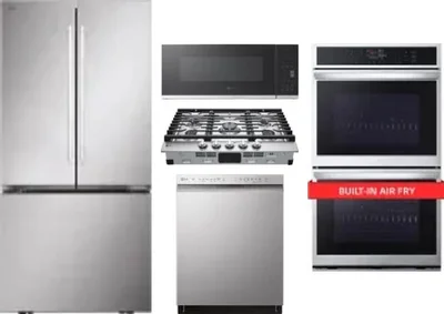 5 Piece Package Includes Refrigerator, Cooktop, Wall Oven, Microwave And Dishwasher