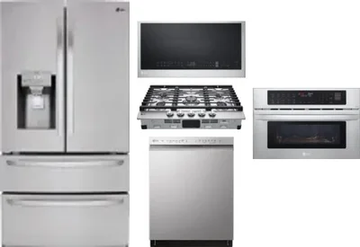 5 Piece Package Includes Refrigerator, Cooktop, Wall Oven, Microwave And Dishwasher