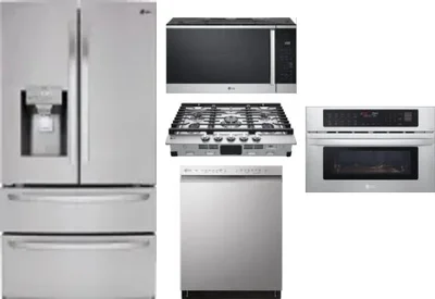 5 Piece Package Includes Refrigerator, Cooktop, Wall Oven, Microwave And Dishwasher