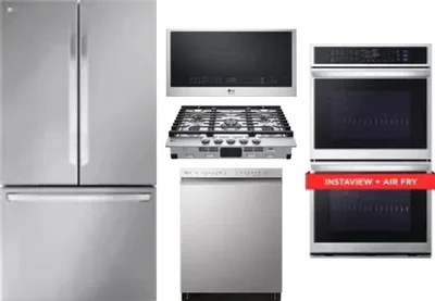 5 Piece Package Includes Refrigerator, Cooktop, Wall Oven, Microwave And Dishwasher
