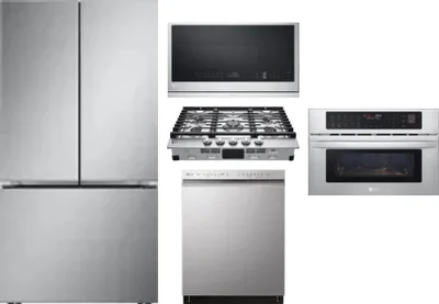 5 Piece Package Includes Refrigerator, Cooktop, Wall Oven, Microwave And Dishwasher