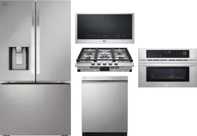 5 Piece Package Includes Refrigerator, Cooktop, Wall Oven, Microwave And Dishwasher