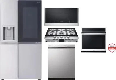 5 Piece Package Includes Refrigerator, Cooktop, Wall Oven, Microwave And Dishwasher