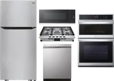 5 Piece Package Includes Refrigerator, Cooktop, Wall Oven, Microwave And Dishwasher