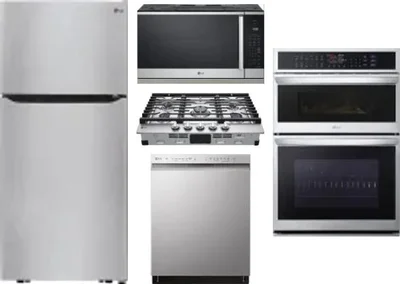 5 Piece Package Includes Refrigerator, Cooktop, Wall Oven, Microwave And Dishwasher
