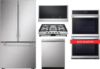 5 Piece Package Includes Refrigerator, Cooktop, Wall Oven, Microwave And Dishwasher